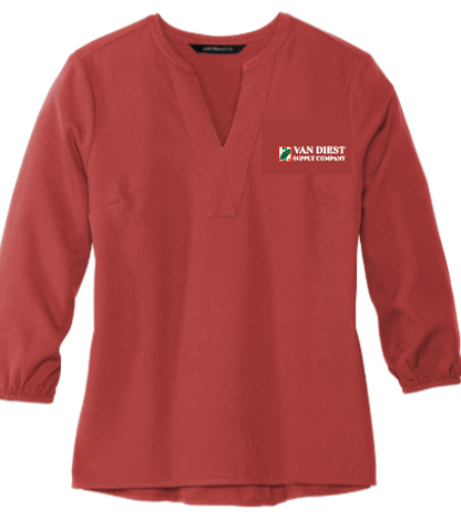 Mercer+Mettle® Women's Stretch Crepe 3/4-Sleeve Blouse - MM2011 - Van Diest Supply Co