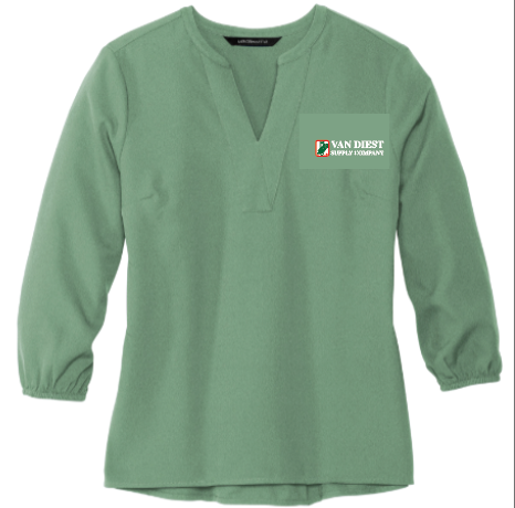 Mercer+Mettle® Women's Stretch Crepe 3/4-Sleeve Blouse - MM2011 - Van Diest Supply Co
