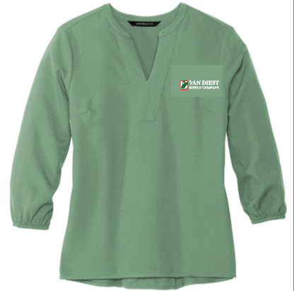 Mercer+Mettle® Women's Stretch Crepe 3/4-Sleeve Blouse - MM2011 - Van Diest Supply Co