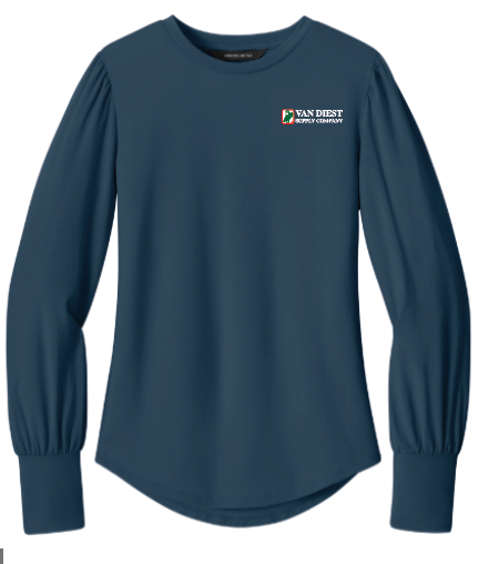 Mercer+Mettle® Women’s Stretch Jersey Long Sleeve Blouson Top - MM1019 Van Diest Supply Co