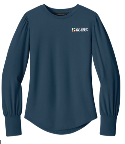 Mercer+Mettle® Women’s Stretch Jersey Long Sleeve Blouson Top - MM1019 Van Diest Supply Co