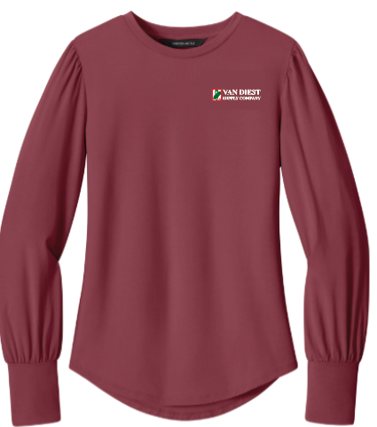 Mercer+Mettle® Women’s Stretch Jersey Long Sleeve Blouson Top - MM1019 Van Diest Supply Co