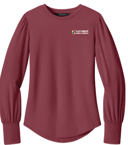 Mercer+Mettle® Women’s Stretch Jersey Long Sleeve Blouson Top - MM1019 Van Diest Supply Co