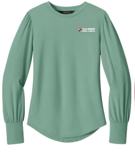 Mercer+Mettle® Women’s Stretch Jersey Long Sleeve Blouson Top - MM1019 Van Diest Supply Co