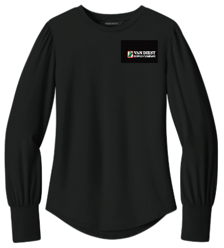 Mercer+Mettle® Women’s Stretch Jersey Long Sleeve Blouson Top - MM1019 Van Diest Supply Co