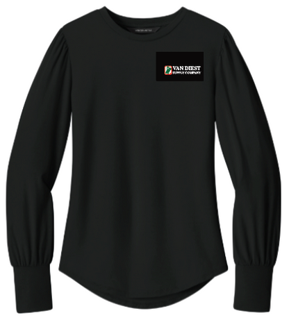 Mercer+Mettle® Women’s Stretch Jersey Long Sleeve Blouson Top - MM1019 Van Diest Supply Co