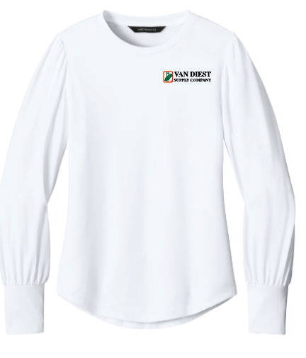 Mercer+Mettle® Women’s Stretch Jersey Long Sleeve Blouson Top - MM1019 Van Diest Supply Co