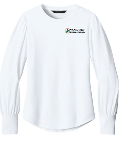 Mercer+Mettle® Women’s Stretch Jersey Long Sleeve Blouson Top - MM1019 Van Diest Supply Co