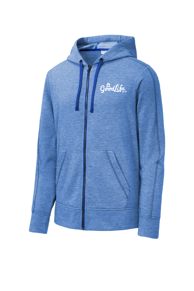 Sport-Tek PosiCharge Tri-Blend Wicking Fleece Full-Zip Hooded Jacket - ST293 - EMB Goodlife RV