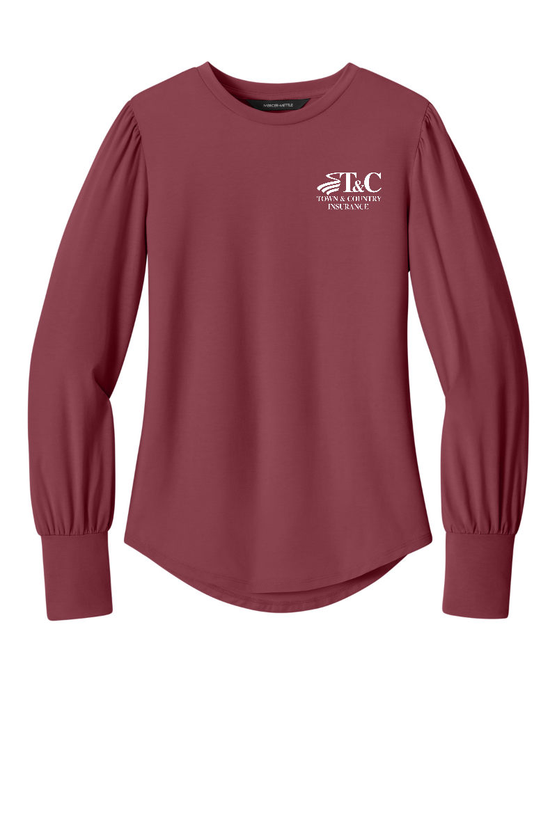 Mercer+Mettle® Women’s Stretch Jersey Long Sleeve Blouson Top - MM1019 - T&C
