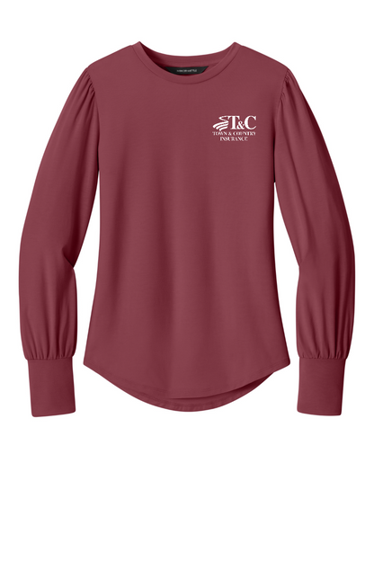 Mercer+Mettle® Women’s Stretch Jersey Long Sleeve Blouson Top - MM1019 - T&C