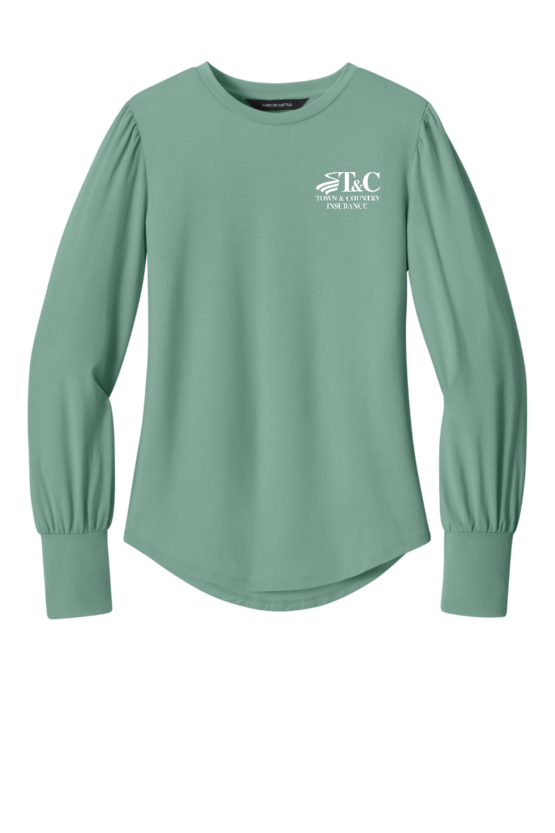 Mercer+Mettle® Women’s Stretch Jersey Long Sleeve Blouson Top - MM1019 - T&C