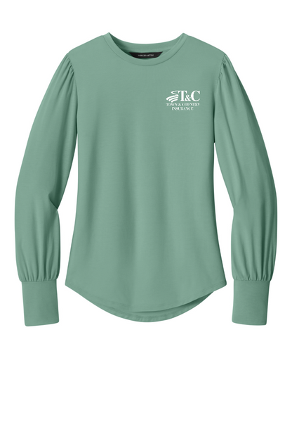 Mercer+Mettle® Women’s Stretch Jersey Long Sleeve Blouson Top - MM1019 - T&C
