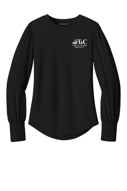 Mercer+Mettle® Women’s Stretch Jersey Long Sleeve Blouson Top - MM1019 - T&C
