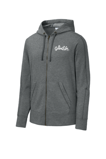 Sport-Tek PosiCharge Tri-Blend Wicking Fleece Full-Zip Hooded Jacket - ST293 - EMB Goodlife RV