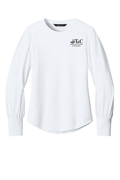 Mercer+Mettle® Women’s Stretch Jersey Long Sleeve Blouson Top - MM1019 - T&C
