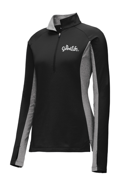 Sport-Tek® Women's Sport-Wick® Stretch Contrast 1/4-Zip Pullover - LST854 - EMB Goodlife RV