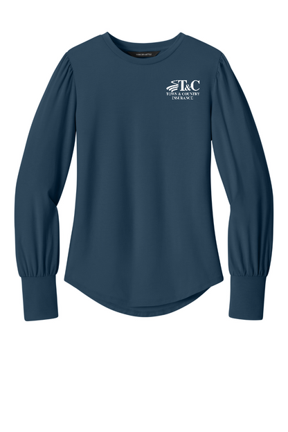 Mercer+Mettle® Women’s Stretch Jersey Long Sleeve Blouson Top - MM1019 - T&C