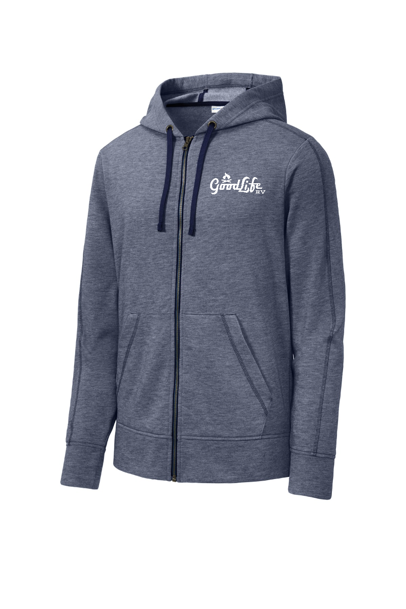 Sport-Tek PosiCharge Tri-Blend Wicking Fleece Full-Zip Hooded Jacket - ST293 - EMB Goodlife RV