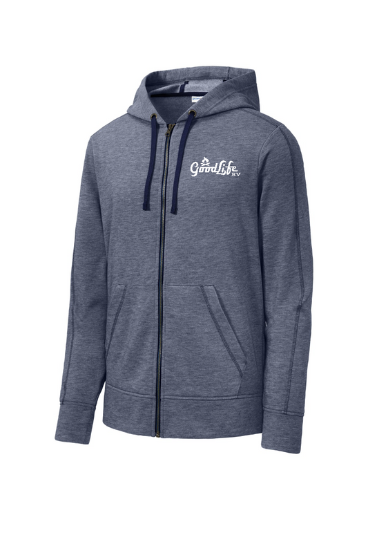 Sport-Tek PosiCharge Tri-Blend Wicking Fleece Full-Zip Hooded Jacket - ST293 - EMB Goodlife RV